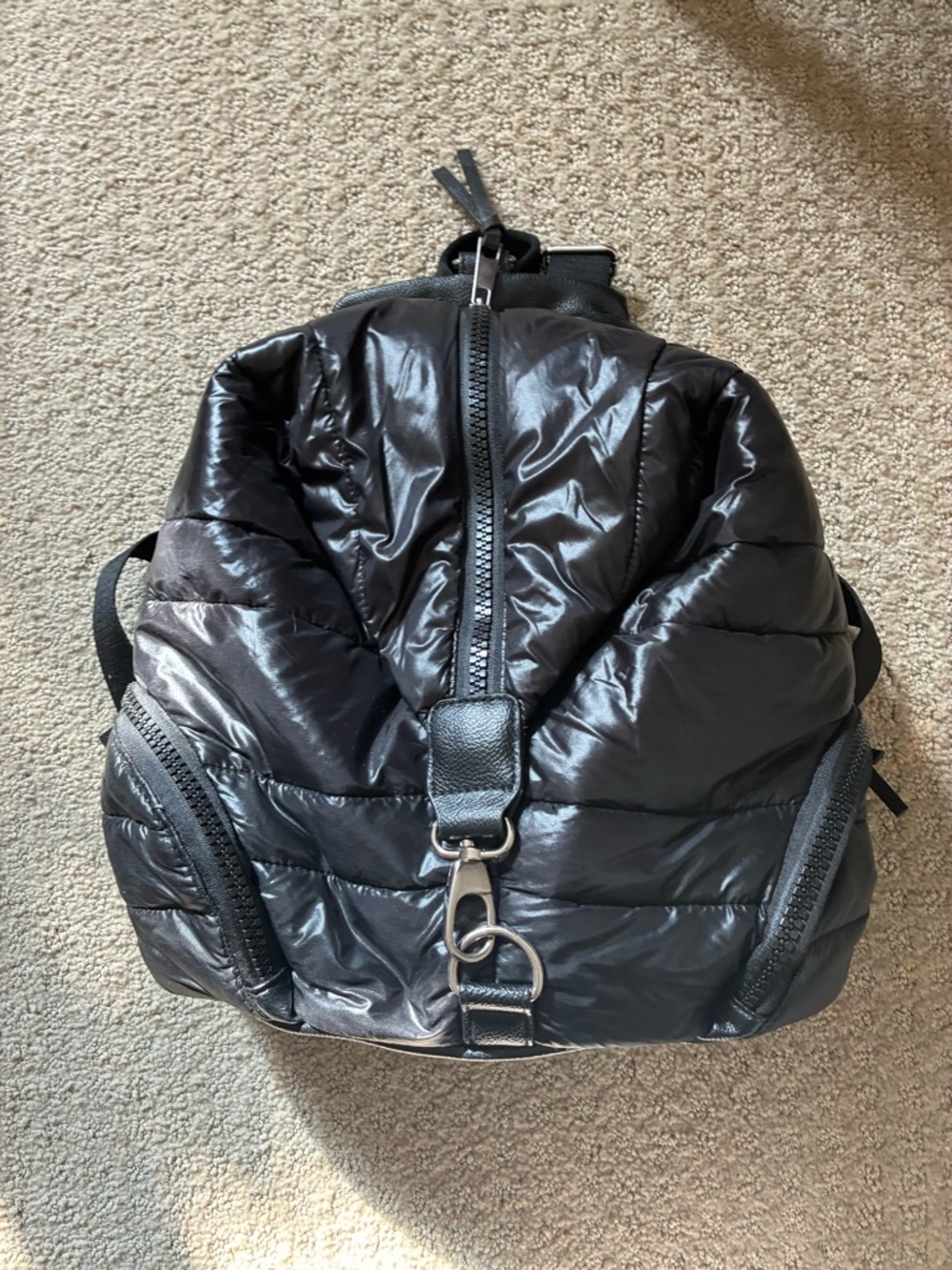 Sondra Roberts Squared Puffy Backpack Black